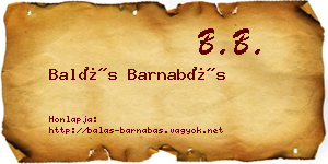 Balás Barnabás névjegykártya