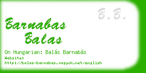 barnabas balas business card